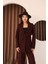 Kadın Bordo Önden Çapraz Kuşaklı Blazer Ceket Pantolon Takım 2
