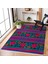 Siyah Çiçekli Modern Etnik Desenli Halı | Makinada Yıkanabilir | Hav Toz Vermez | Leke Tutmayaz | Kaymaz Taban | Dijital Makine Baskı | Salon Yolluk Mutfak Halısı 2