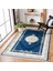 Mavi Çerçeveli Modern Etnik Desenli Halı | Makinada Yıkanabilir | Hav Toz Vermez | Leke Tutmayaz | Kaymaz Taban | Dijital Makine Baskı | Salon Yolluk Mutfak Halısı 3