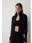 Siyah Silky Feel Dik Yaka Spor Ceket 2