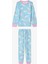 Açık Mavi Kız Çocuk Unicorn Desenli Pijama Takımı 1