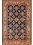 Mavi Bordürlü Modern Etnik Desenli Halı | Makinada Yıkanabilir | Hav Toz Vermez | Leke Tutmayaz | Kaymaz Taban | Dijital Makine Baskı | Salon Yolluk Mutfak Halısı 1