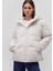 Su İtici Kapüşonlu Beyaz Şişme Mont 1110199-83746 8