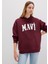 Mavi Logo Baskılı Kapüşonlu Bordo Sweatshirt 1600361-85493 11