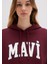 Mavi Logo Baskılı Kapüşonlu Bordo Sweatshirt 1600361-85493 15