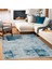 Mavi Modern Modern Etnik Desenli Halı | Makinada Yıkanabilir | Hav Toz Vermez | Leke Tutmayaz | Kaymaz Taban | Dijital Makine Baskı | Salon Yolluk Mutfak Halısı 3