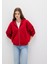 Fermuarlı Kapüşonlu Kırmızı Basic Sweatshirt 1611775-82054 9