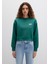 Mavi Logo Baskılı Yeşil Crop Sweatshirt 1611601-71874 15