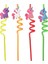 5 Parça Renkli Pipet Seti - Emojili Spiral Kokteyl- Çocuk Pipeti Temizleme Fırçalı 4