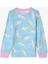 Açık Mavi Kız Çocuk Unicorn Desenli Pijama Takımı 2