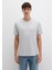 Etiket Detaylı Gri Basic Tişört 0611824-70075 12