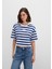 Miav Baskılı Çizgili Crop Tişört 1612456-87201 11