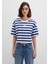 Miav Baskılı Çizgili Crop Tişört 1612456-87201 14