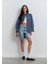 Lidia Real Blue Vintage Indigo Mavisi Jean Şort 1410145-87088 10