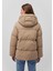 Kapüşonlu Kahverengi Şişme Mont 1110456-86805 11