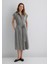 Keten Karışımlı Gri Elbise 1310510-87033 14