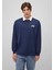 Mavi Logo Baskılı Lacivert Polo Sweatshirt 0S10172-70497 12