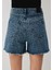 Millie 90s Indigo Leopar Desenli Jean Şort 1458988290 16