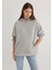 Kapüşonlu Gri Basic Sweatshirt 1S10186-83096 9