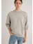 Dikiş Detaylı Gri Basic Sweatshirt 0S10314-82577 8