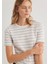 Gri Çizgili Ekru Tişört 1612126-88146 10