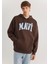 Mavi Logo Baskılı Kapüşonlu Kahverengi Sweatshirt 067149-88067 13