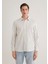 Keten Karışımlı Çizgili Gömlek 0211380-87737 15