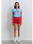 Biye Detaylı Kırmızı Şort 1410185-70467 11