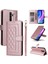 Xiaomi Redmi Note 8 Pro Için El Kayışı ve Kart Yuvalı Premium Deri Cüzdan Kılıf-Rose Gold (Yurt Dışından) 1