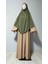 Maksi Boy Sandy Sufle Khimar Hazır Hijab Eşarp Haki 2