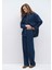 Beli Bağcıklı Lacivert Denim Pantolon 1010997-85481 10