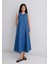 Keten Karışımlı Indigo Elbise 1310668-82052 15