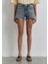 Rosie 90LAR Puslu Indigo Mavisi Jean Şort 1447489740 12