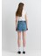 Tiera Classic Denim Puslu Indigo Mavi Jean Etek 1310654-89730 13