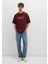 Mavi Baskılı Bordo Tişört 0611827-70396 10