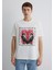 Baskılı Ekru Tişört 0612808-70057 12