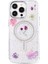 iPhone 14 Pro Flower Magsafe Kapak - Mor 1