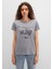Kelebek Baskılı Gri Tişört 1613453-91066 15