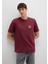 MJ Logo Baskılı Bordo Tişört 0612839-70394 10