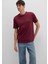 Etiket Detaylı Bordo Basic Tişört 0611824-70394 8