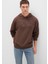 Mvjns Baskılı Kapüşonlu Kahverengi Sweatshirt 0S10346-88067 14