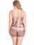 Arias Closet Büyük Beden Vizon Saten Babydoll Şort Takımı 2