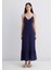 Keten Karışımlı Lacivert Elbise 1310797-70495 11