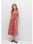 Baskılı Kırmızı Uzun Elbise 1310766-91314 8
