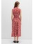 Baskılı Kırmızı Uzun Elbise 1310766-91314 12