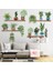 Tropikal Bitkiler Duvar Stickerı 10 Adet 90X35CM Pvc Malzeme Yeşil 2
