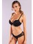Golshan Galiana Mini Slip, Kadın Tül Transparan Siyah Külot 4