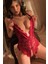 Kırmızı Özel Bölgesi ve Sırtı Açık Babydoll Seksi Gecelik 15024 1