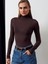 32277 Balıkçı Yaka Kaşmir Bluz-Kahve 1