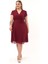 Kadın Bordo Kruvaze Yaka Kol Detaylı Midi Boy Şifon elbise 4449-110 7